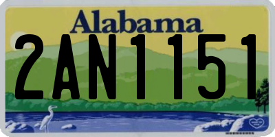 AL license plate 2AN1151