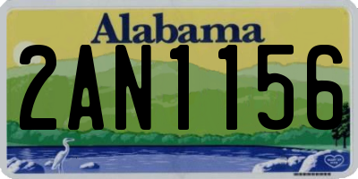 AL license plate 2AN1156