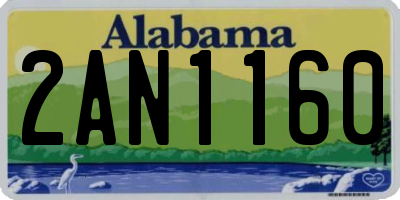 AL license plate 2AN1160