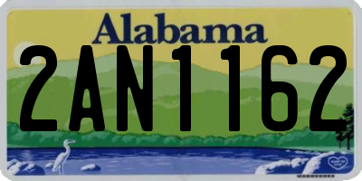 AL license plate 2AN1162