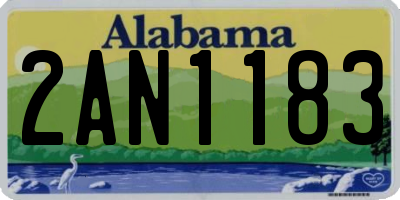 AL license plate 2AN1183
