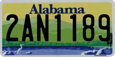 AL license plate 2AN1189