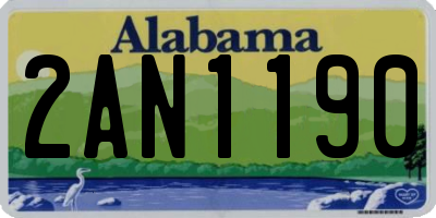 AL license plate 2AN1190