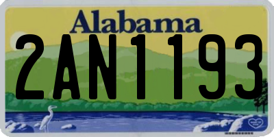 AL license plate 2AN1193