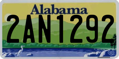 AL license plate 2AN1292