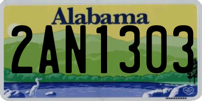 AL license plate 2AN1303