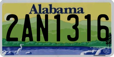 AL license plate 2AN1316