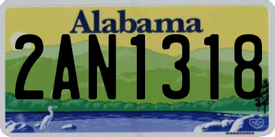 AL license plate 2AN1318
