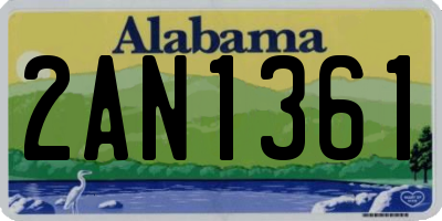 AL license plate 2AN1361
