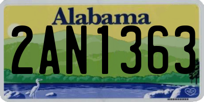 AL license plate 2AN1363
