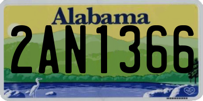 AL license plate 2AN1366