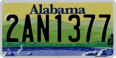 AL license plate 2AN1377