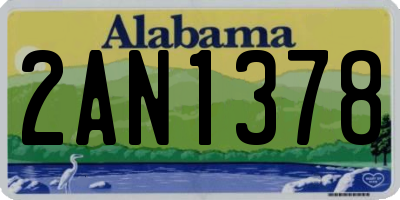 AL license plate 2AN1378