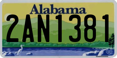 AL license plate 2AN1381