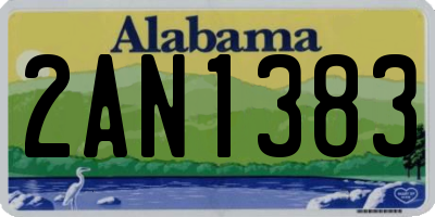 AL license plate 2AN1383