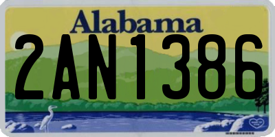 AL license plate 2AN1386