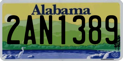 AL license plate 2AN1389