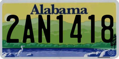 AL license plate 2AN1418