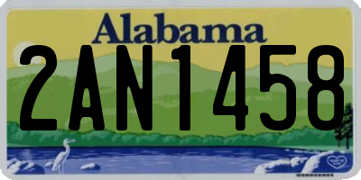 AL license plate 2AN1458