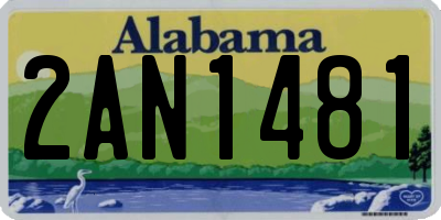 AL license plate 2AN1481