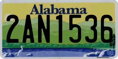 AL license plate 2AN1536