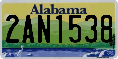 AL license plate 2AN1538