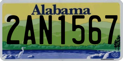 AL license plate 2AN1567