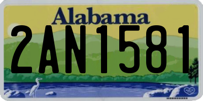 AL license plate 2AN1581