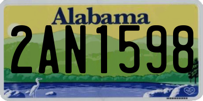 AL license plate 2AN1598