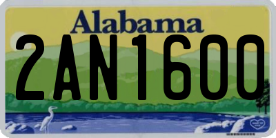 AL license plate 2AN1600