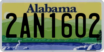 AL license plate 2AN1602