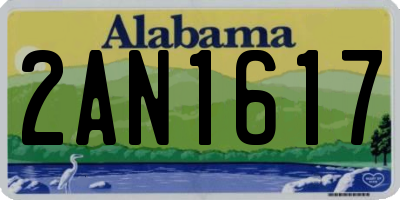 AL license plate 2AN1617