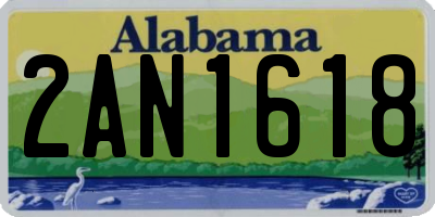 AL license plate 2AN1618