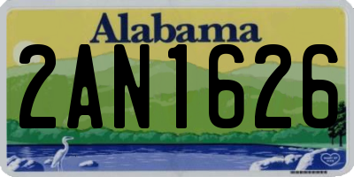 AL license plate 2AN1626