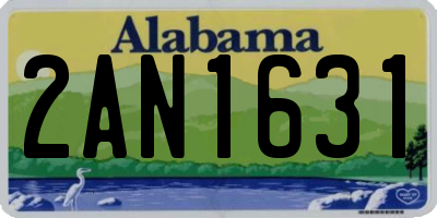 AL license plate 2AN1631