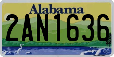 AL license plate 2AN1636