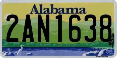 AL license plate 2AN1638