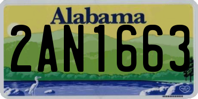AL license plate 2AN1663