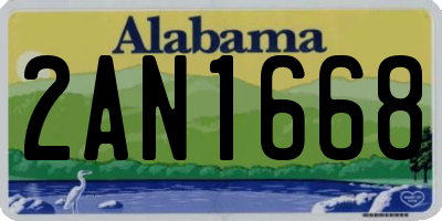 AL license plate 2AN1668