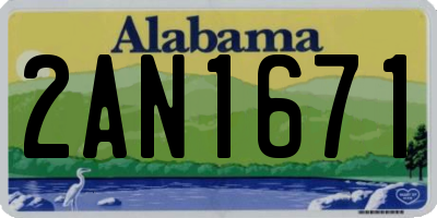 AL license plate 2AN1671