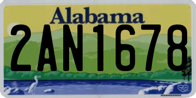 AL license plate 2AN1678