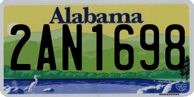 AL license plate 2AN1698