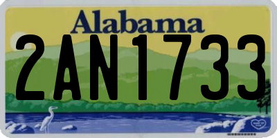 AL license plate 2AN1733