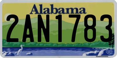 AL license plate 2AN1783