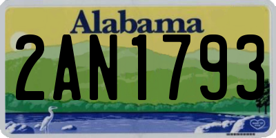 AL license plate 2AN1793