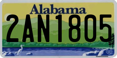 AL license plate 2AN1805