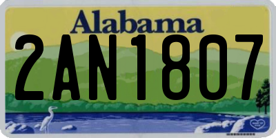 AL license plate 2AN1807