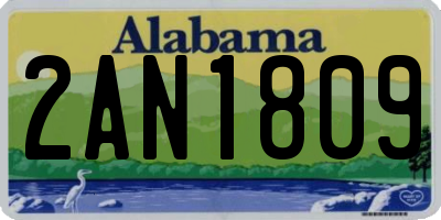 AL license plate 2AN1809