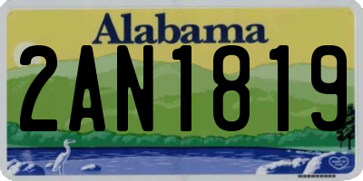 AL license plate 2AN1819