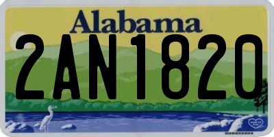 AL license plate 2AN1820